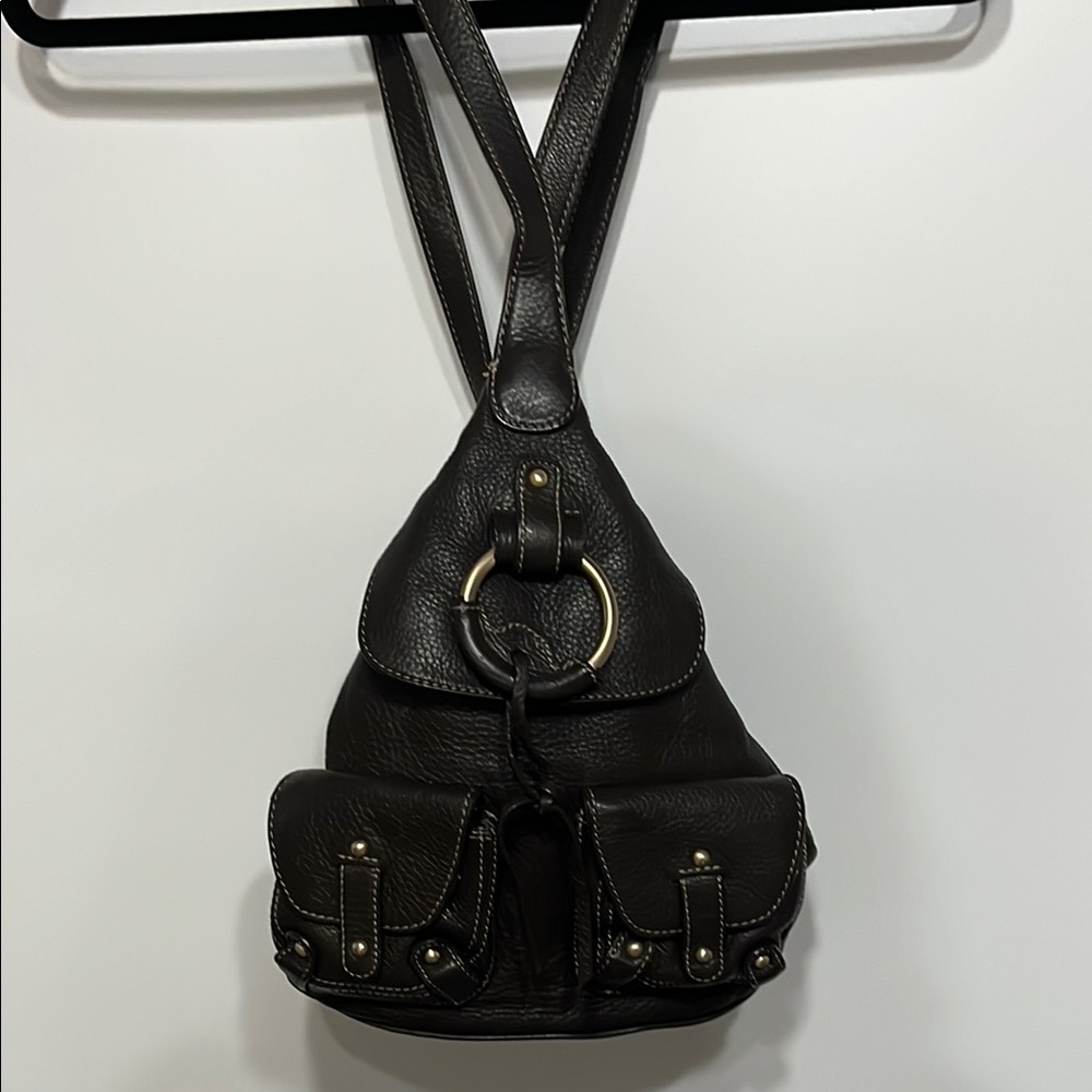 JONES NEW YORK Black Leather backpack - Picture 3 of 9